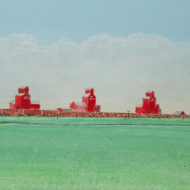 KURELEK Sunny day in the Prairies 1974 Detail 2 Mixed media 10 x 17