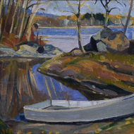 COLLYER Boat Memphramagog 1966 Oil 14 x 18