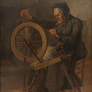 RAPHAEL Old Lady Spinning Oil 16 x 12