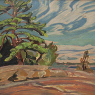 JACKSON Windswept Tree c 1942 Oil 10 5 x 13 5