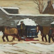 MORRIS Dumping Snow c 1935 Oil 18 x 24
