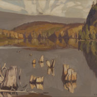 CASSON Still morning Redmond Bay Lake Baptiste 1953 Oil 12 x15