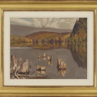 CASSON Still morning Redmond Bay Lake Baptiste 1953 Oil FRAMED 12 x15