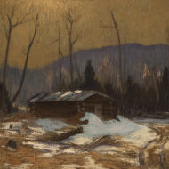 CULLEN La camp au degel d hiver c 1920 pastel 18 x 23 5