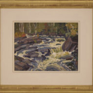 SHEPPARD Van Koughnet Waterfall Black River Oil FRAMED 10 5 x 13 5