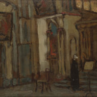 Coonan La Cathedrale de Bruges 1911 Oil 6.25 x 7