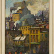 PAGINTON Empire Brass Store 1932 Oil FRAMED 24 x 36