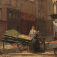 SEIDEN Vegetable Carts Paris 1922 Oil 9 5 x 14