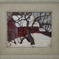 HEWARD The red ban in winter OIL FRAMED 7 x 9