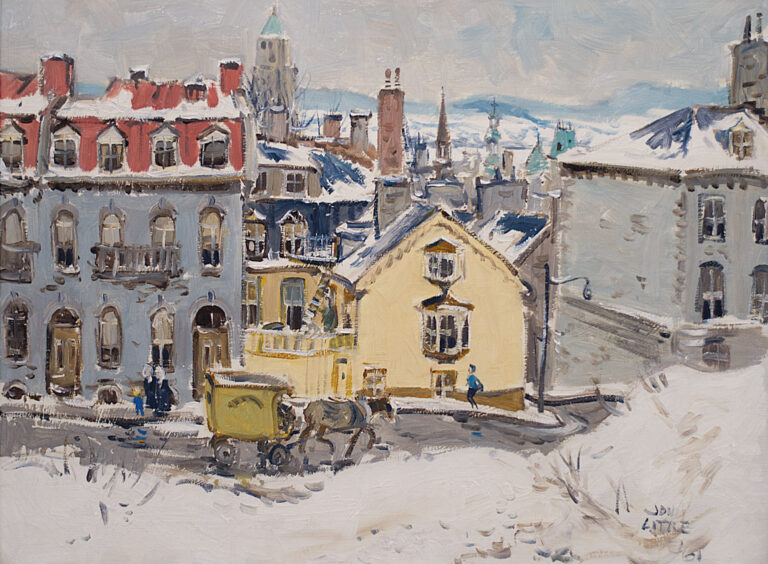 John Little, Hiver, Vieux Quebec 1961 Oil on canvas 18 x 24