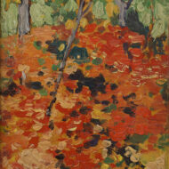 JOHNSTON Autumn Foliage Algoma c1920 OIL 8 75 x 6