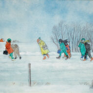 KURELEK Prairie School Children 1974a 14 x 16 5