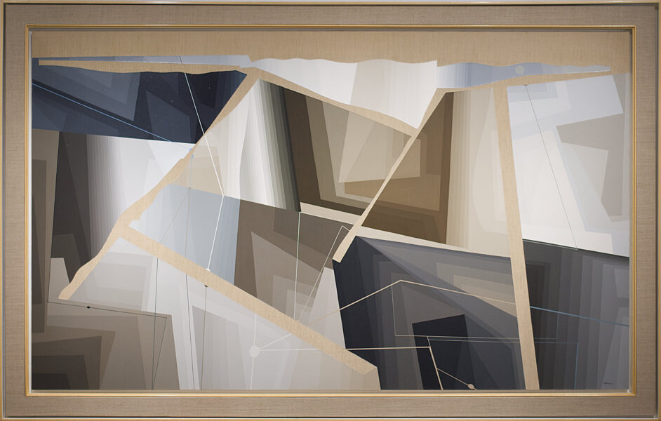 SOLD La terre ruisselle, 1981 Acrylic on canvas 36" x 63.25" Framed