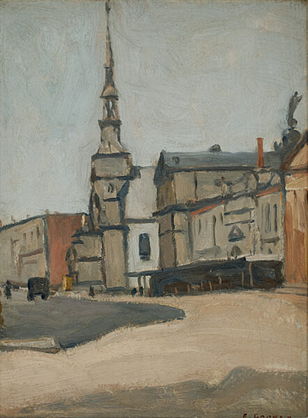 Bonsecours Church, 1925, Oil 14" x 10.25"
