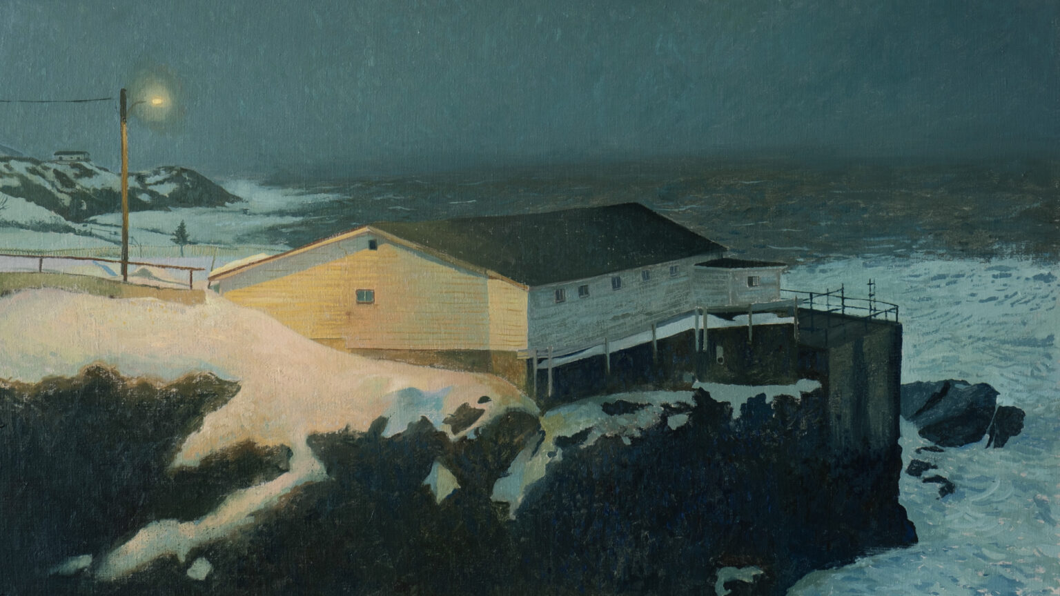 SOLD The Lookout 2025 Oil and acrylic on linen 18" x 32"