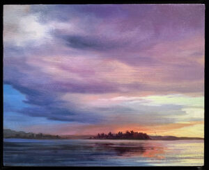 Contemporary Canadian abstract painting displayed in gallery