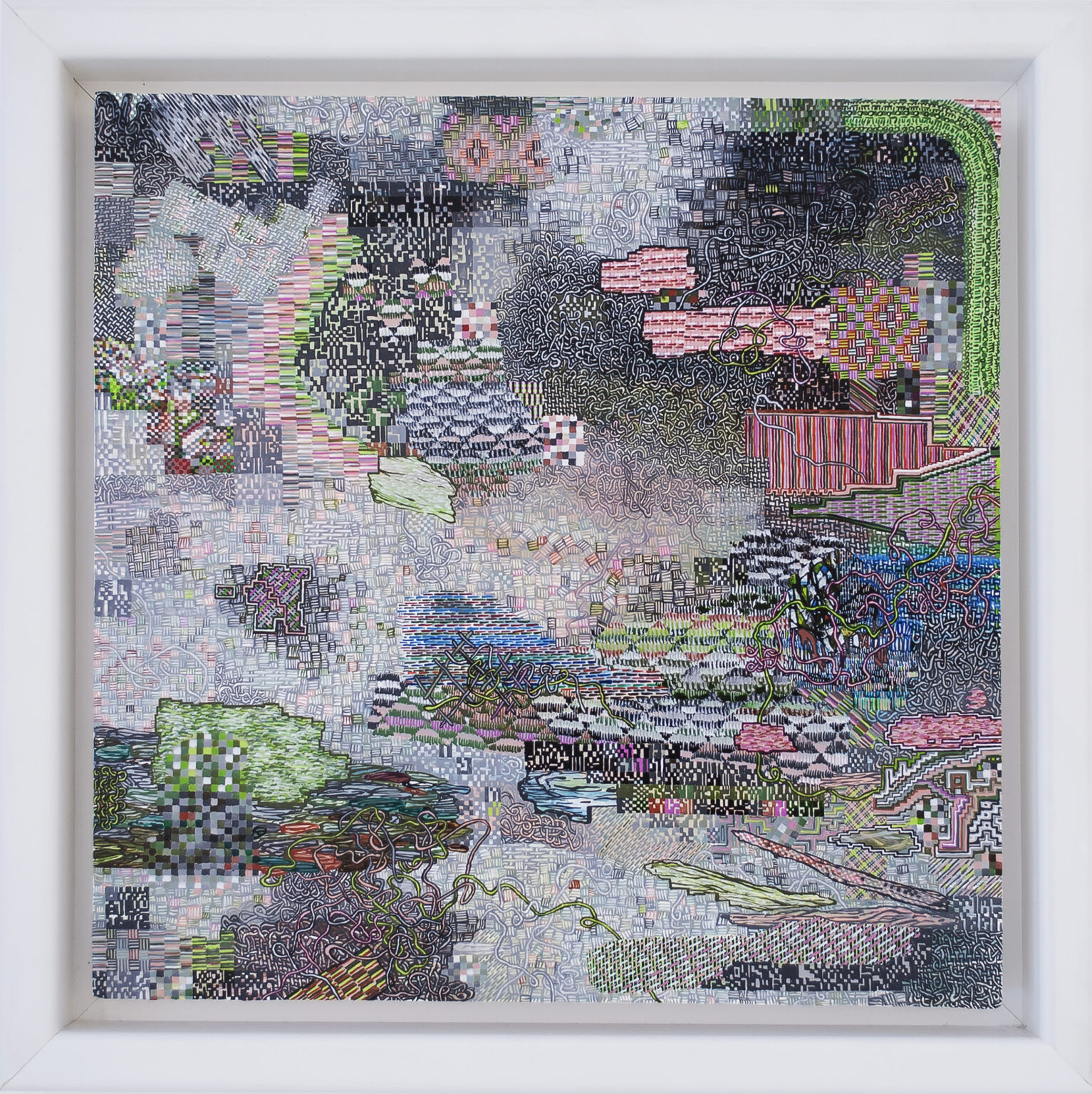 SOLD Jetsam Acrylic and ink 10" x 10"