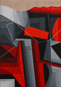 Jean-Paul Jérôme. Méchanique Stellaire, 1981, Acrylic 13.75" x 9.5"