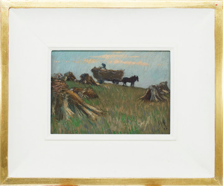 Harvesting, Hardy's Farm Oil 5" x 7" FRAMED