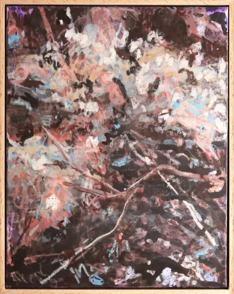 Olivia de Fleuriot Perry. Lights Inside Her Eyes - Tethered Together 2025 Mixed Media 28" x 22" Framed