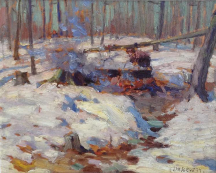SOLD Stream in winter Oil