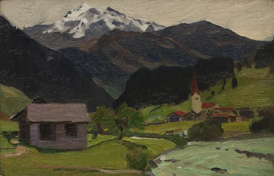 SOLD The Alps c.1928 Oil 4.5" x 7"