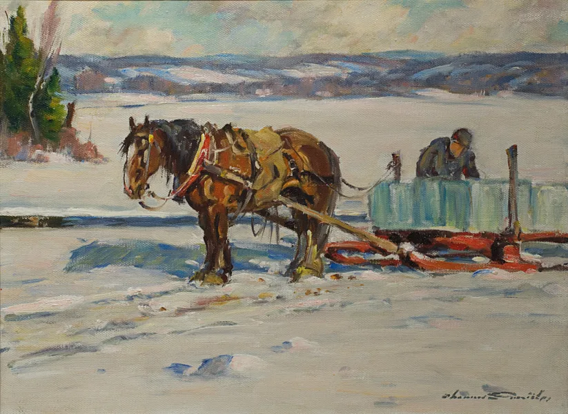 SOLD Ice cutter Oil 16" x 20"