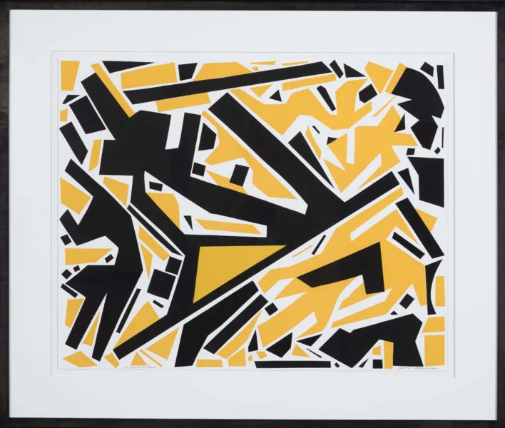 SOLD La feuillée des papillons, 2000 Collage 24" x 30"&nbsp;&nbsp;&nbsp;&nbsp;Framed