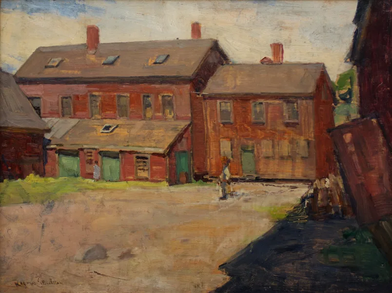 SOLD Street scene Montreal Oil 10.25" x 14"